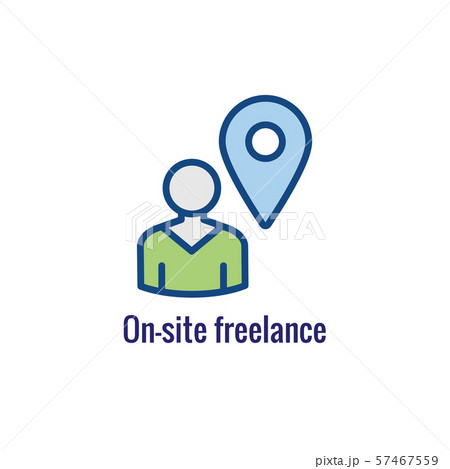 In-Company and Outsource Icon with freelancing or 57467559