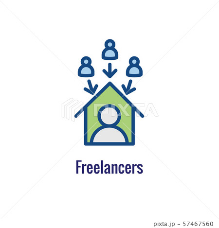 In-Company and Outsource Icon with freelancing or 57467560