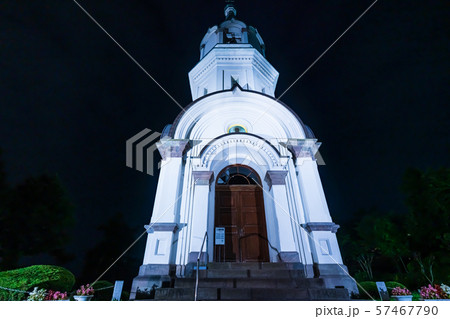 北海道の夏の風景 函館ハリストス正教会のライトアップ 北海道の夏の風景 函館ハリストス正教会のライトアップ 57467790