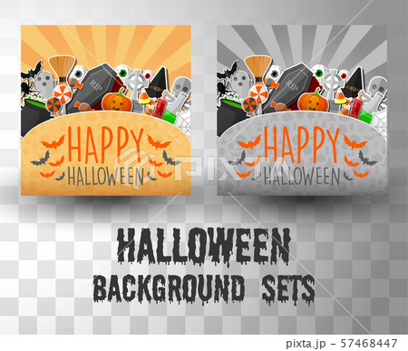 halloween flat banner template background sets with 2 different colour 57468447