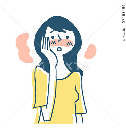 顔がほてる女性 顔がほてる女性 57468494