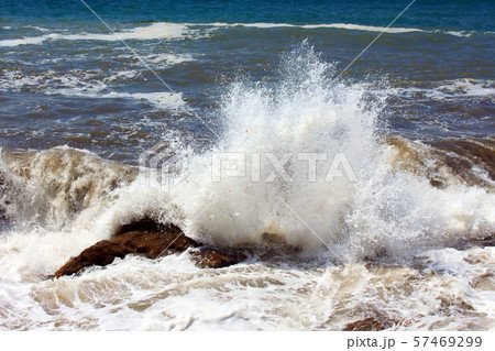 Storm on the coast of sea 57469299