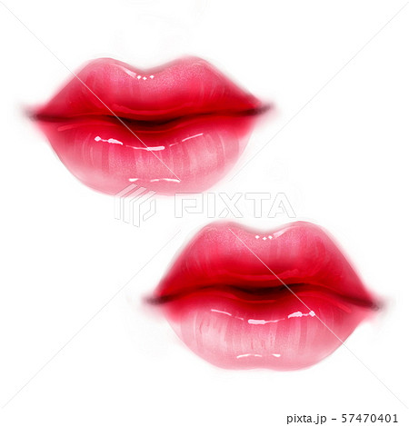 Beautiful Red Lips On White Stock Illustration