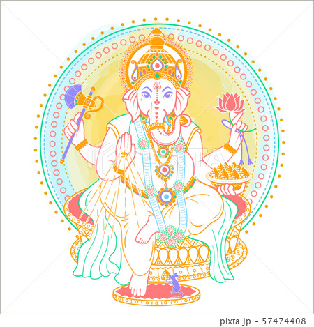 Ganesh Puja linear style icon - Stock Illustration [57474408] - PIXTA