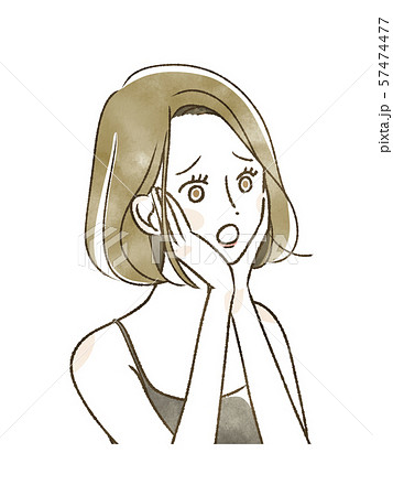 女性 驚き ショック 困惑のイラスト素材
