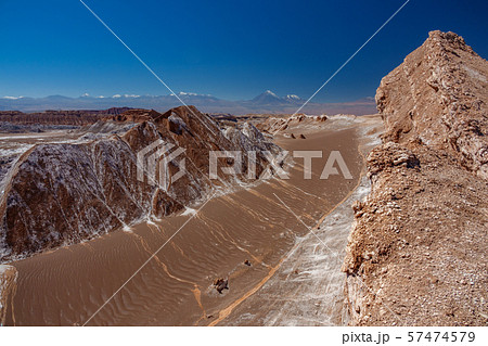 Moon valley with dune and Licancabur volcano 57474579