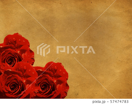 Grunge Background With Roses 57474783