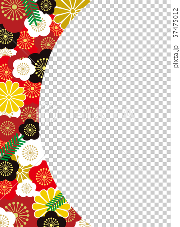 オシャレな梅の和柄模様メッセージカードのイラスト素材