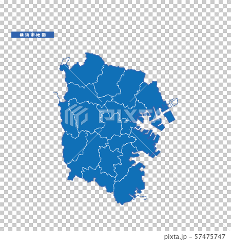 橫濱市地圖簡單的藍色市鎮 57475747