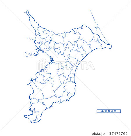 千葉県地図 シンプル白地図 市区町村のイラスト素材