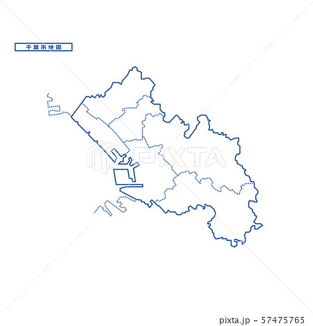 千葉市地図 シンプル白地図 市区町村のイラスト素材