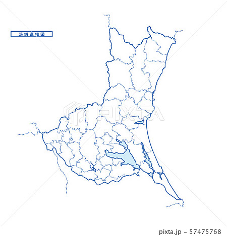 茨城県地図 シンプル白地図 市区町村