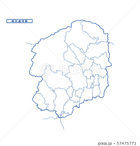 栃木県地図 シンプル白地図 市区町村