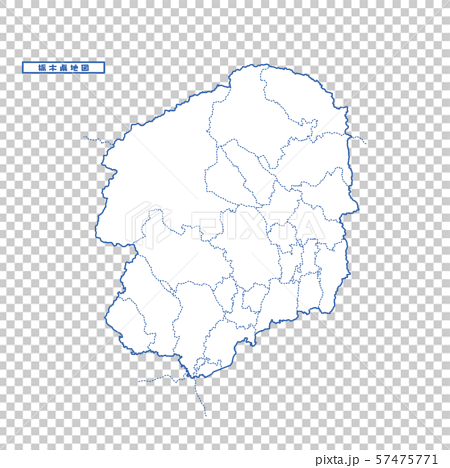 栃木県地図 シンプル白地図 市区町村のイラスト素材