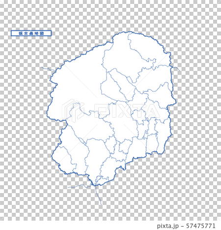 栃木県地図 シンプル白地図 市区町村のイラスト素材