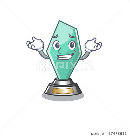 Grinning acrylic trophy isolated with the mascot Grinning acrylic trophy isolated with the mascot 57478651