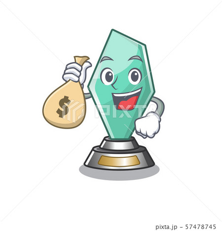 With money bag acrylic trophy cartoon shaped on character 57478745