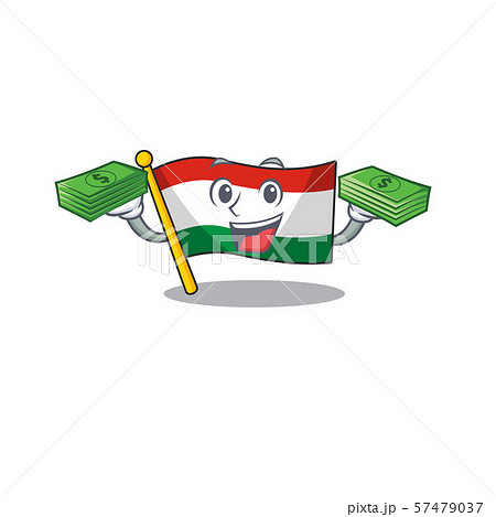 With money bag flag hungary isolated with the cartoon 57479037