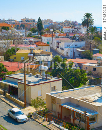 Paphos skyline, car, houses, Cyprus 57480135