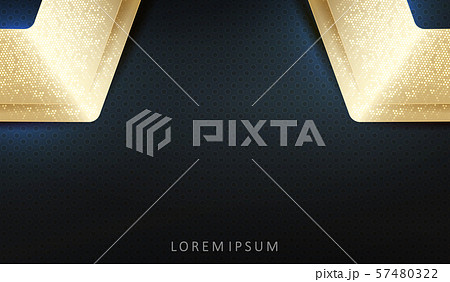 Abstract textured dark design with corners of gold hue with glitter 57480322