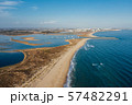 Aerial view of beautiful Meia Praia beach near tourist town Lagos, Algarve, Portugal at summer 57482291
