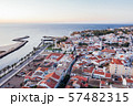 Aerial drone view of central part and marina of Lagos, Algarve, Portugal at morning 57482315