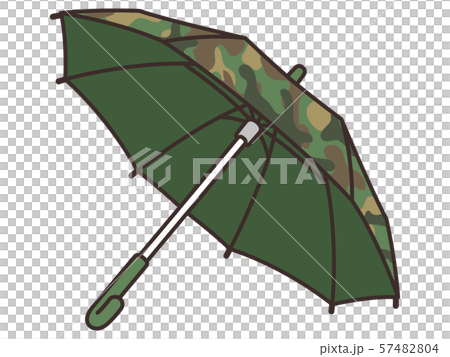 迷彩柄の傘 カモフラージュ 雨傘のイラスト素材