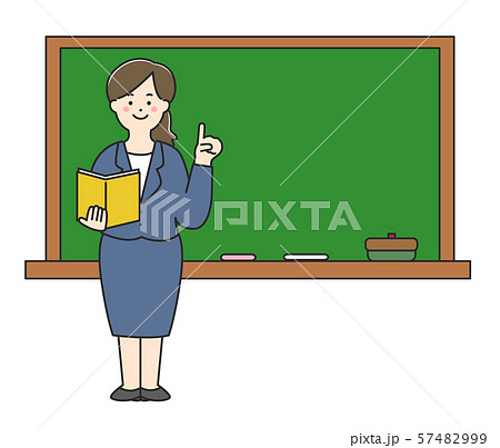 黒板と女性 57482999