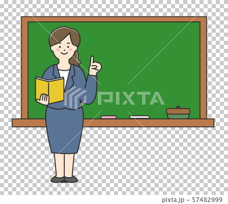黒板と女性 57482999