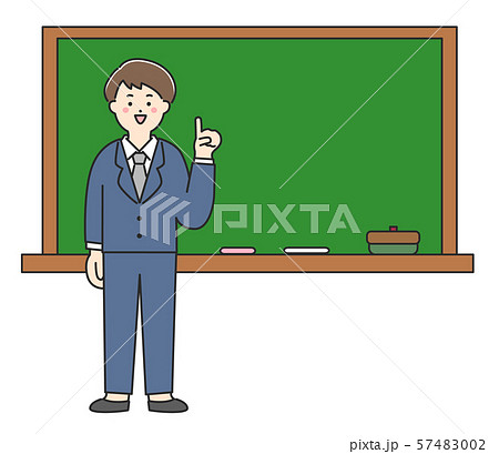 黒板と男性 57483002