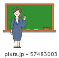 黒板と女性 57483003