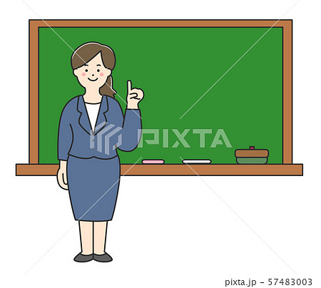 黒板と女性 57483003