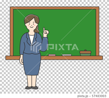 黒板と女性 57483003
