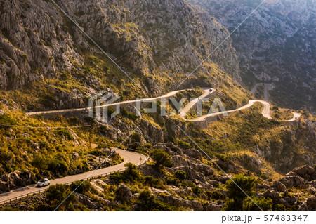 Detail view of Coll dels Reis road, Mallorca Detail view of Coll dels Reis road, Mallorca 57483347