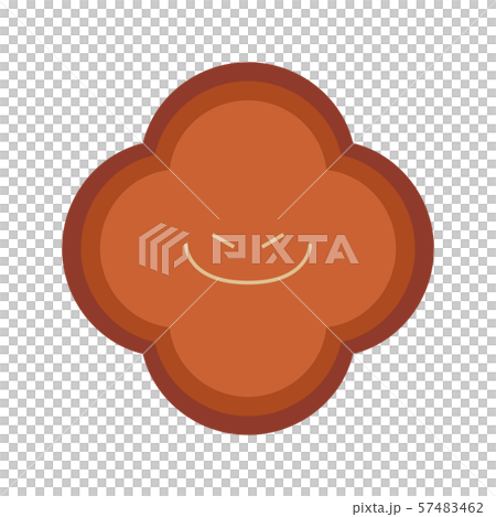 いたずらそうな表情の茶色のかわいいばい菌のイラストのイラスト素材