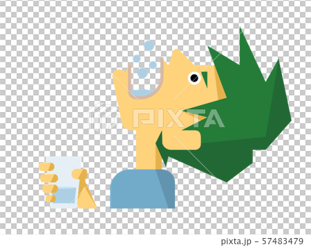 一個人的逗人喜愛和簡單的例證漱口 57483479