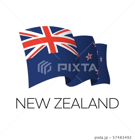 New Zealand vector flag. Waving flag of New 57483492