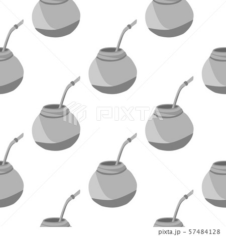 Calabash for yerba mate drink seamless pattern. 57484128