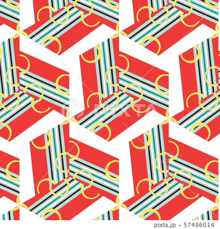 Vintage geometric pattern in retro 80s style. Textile fashionable retro design. Vintage geometric pattern in retro 80s style. Textile fashionable retro design. 57486014