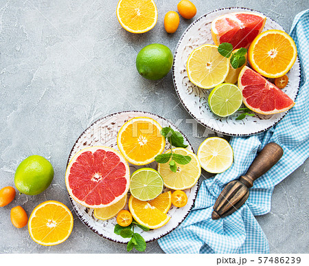 Fresh citrus fruits 57486239