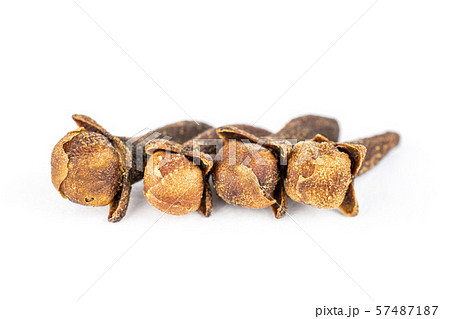 Dry brown clove isolated on white 57487187