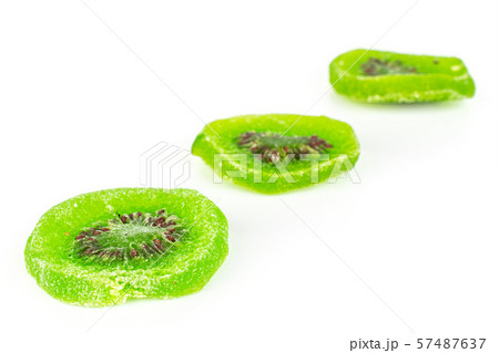 Sweet candied kiwifruit isolated on white Sweet candied kiwifruit isolated on white 57487637