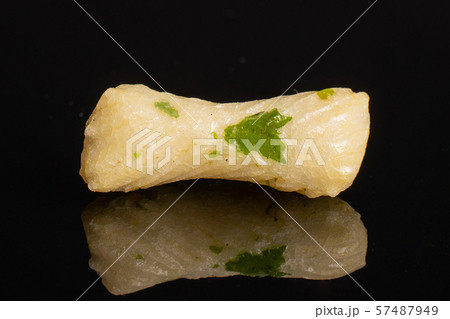 Japan assortment snacks isolated on black glass Japan assortment snacks isolated on black glass 57487949