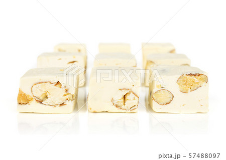 White nougat candy isolated on white 57488097