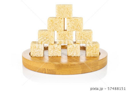 Brown sugar cube isolated on white 57488151
