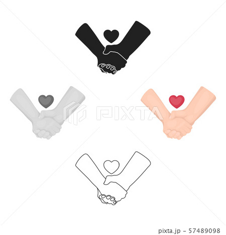 Hands icon in cartoon,black style isolated on white background. Romantic symbol stock vector 57489098
