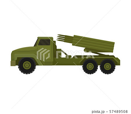 Rocket launcher truck. Vector illustration on a white background. 57489508