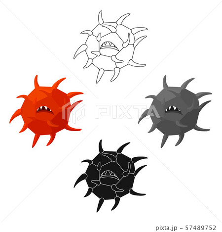 Computer virus icon in cartoon,black style isolated on white background. Hackers and hacking symbol 57489752