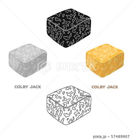 Colby gack.Different kinds of cheese single icon in cartoon,black style vector symbol stock Colby gack.Different kinds of cheese single icon in cartoon,black style vector symbol stock 57489907