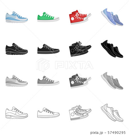 Isolated object of shoe and sport symbol. Collection of shoe and fitness vector icon for stock. 57490295
